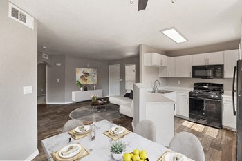 Dining room and kitchen